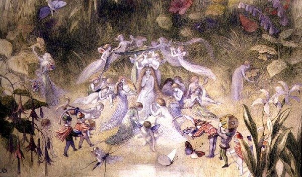 A casa de banho de Titania, c.1870 (aguarela sobre papel) de Richard Doyle