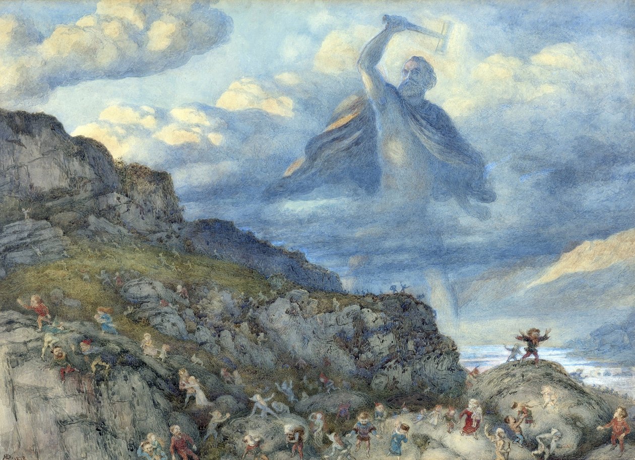 Thor (Tor) e os Anões por Doyle, Richard (1824-1883) de Richard Doyle