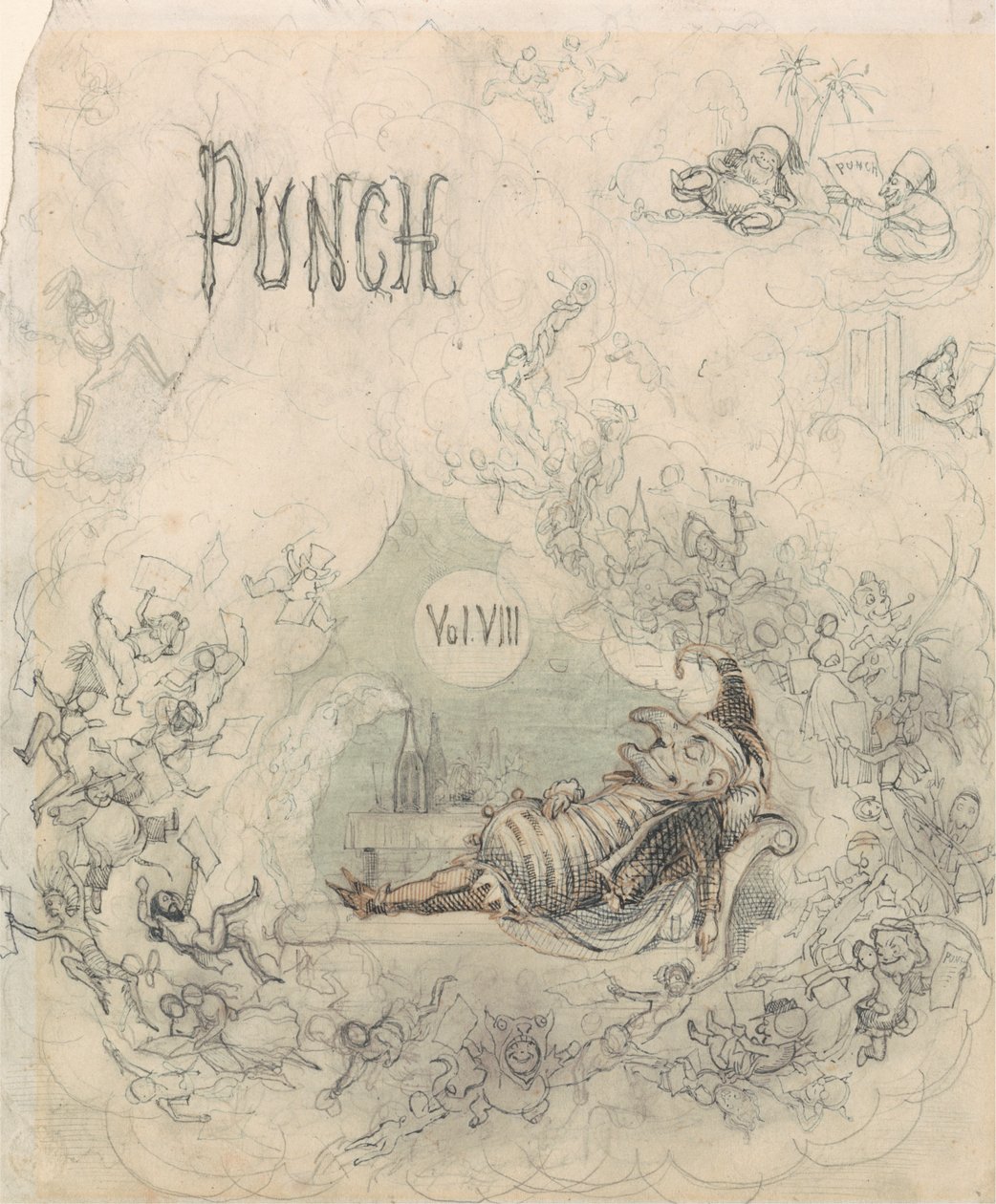 Página de título de Punch, vol. VIII de Richard Doyle
