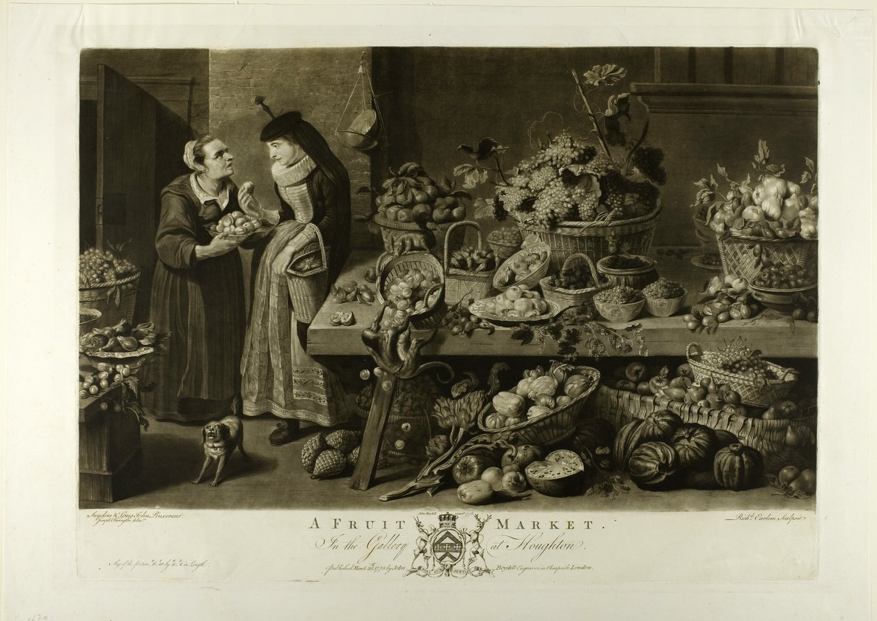 Um mercado de frutas, da Galeria Houghton de Richard Earlom