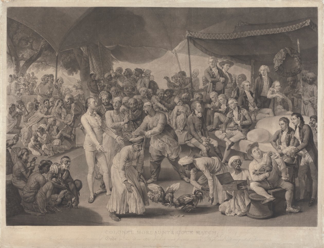 Jogo de Galos do Coronel Mordaunt em Lucknow de Richard Earlom