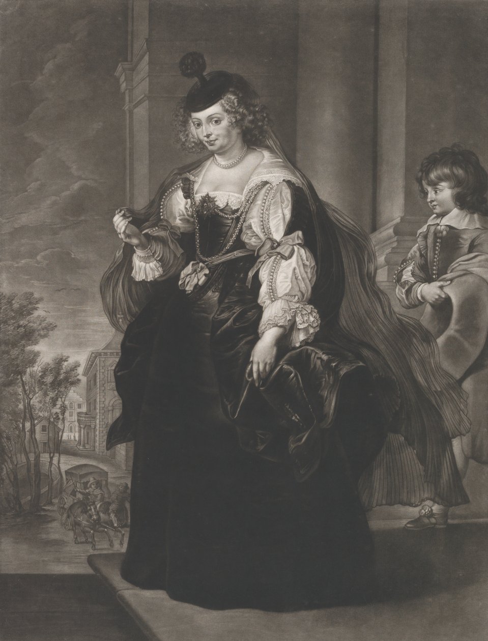 Retrato de Helena Fourment, com uma página jovem atrás dela, 1782 de Richard Earlom
