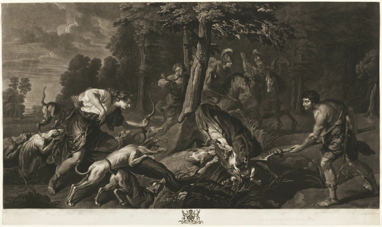 The Calydonian Boar Hunt, da Galeria Houghton de Richard Earlom