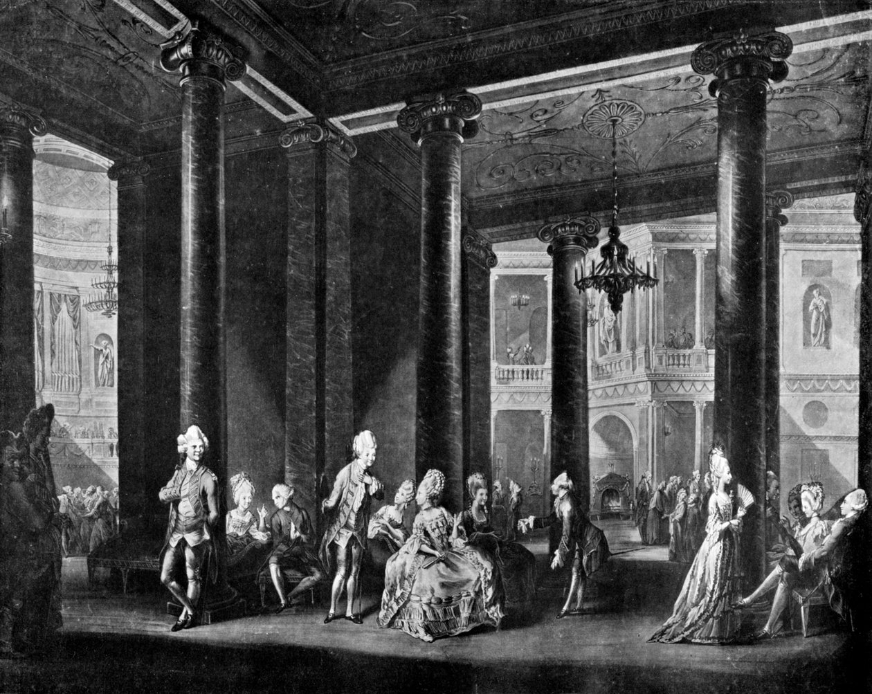 O interior do panteão em Oxford Road, 1772. de Richard Earlom