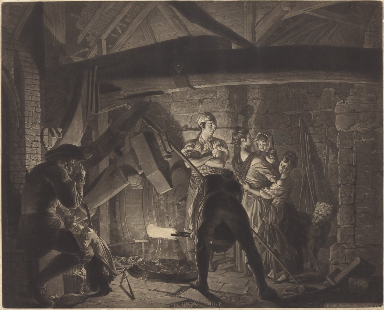 Uma Forja de Ferro de Richard Earlom after Joseph Wright
