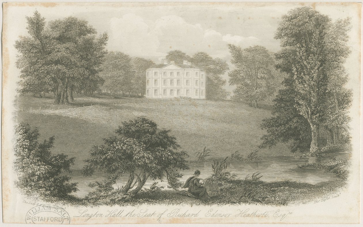 Longton Hall: gravura em aço, sd [ Início do séc. XIX] (impressão) de Richard Edensor Heathcote