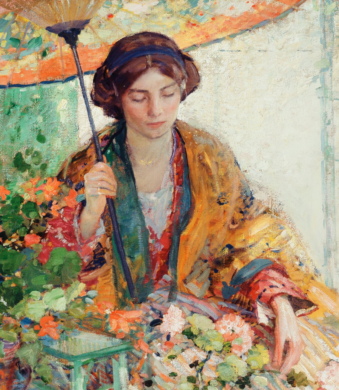 Mulher com guarda-sol de Richard Emil Miller