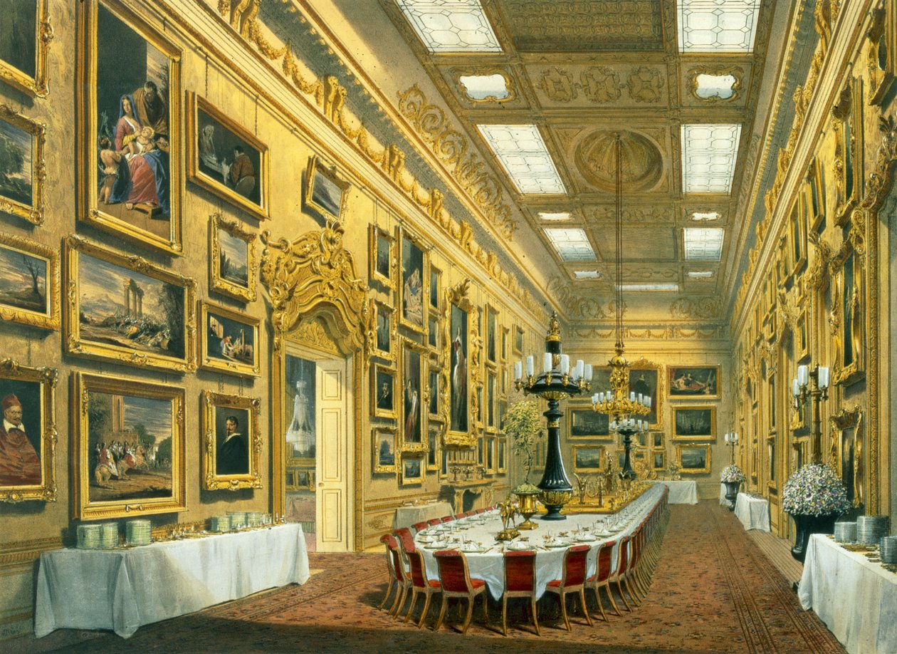 A Galeria Waterloo, Apsley House, reproduzida em &39;Apsley House and Walmer Castle&39; por Richard Ford, 1853 de Richard Ford