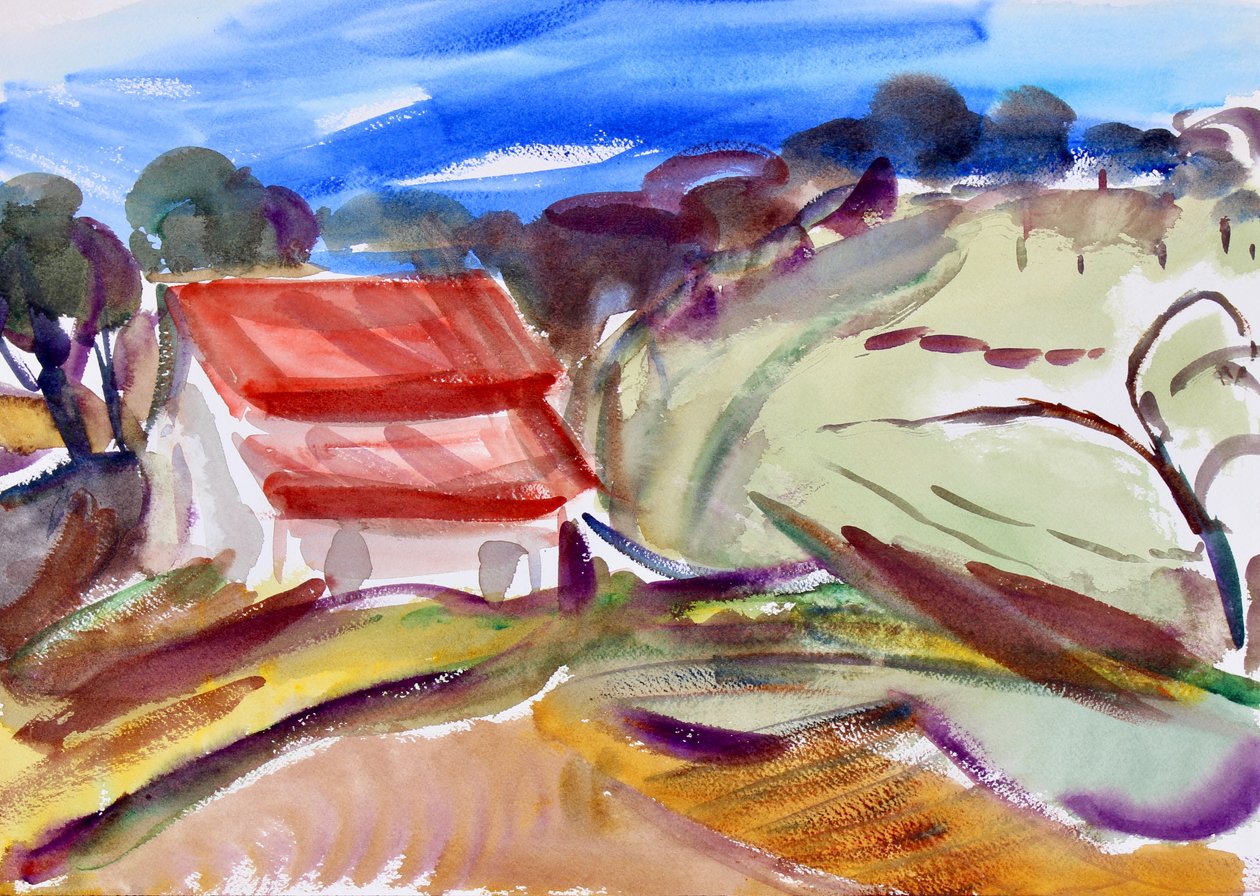 Casa com Telhado Vermelho, Sonoma, 2018 de Richard Fox