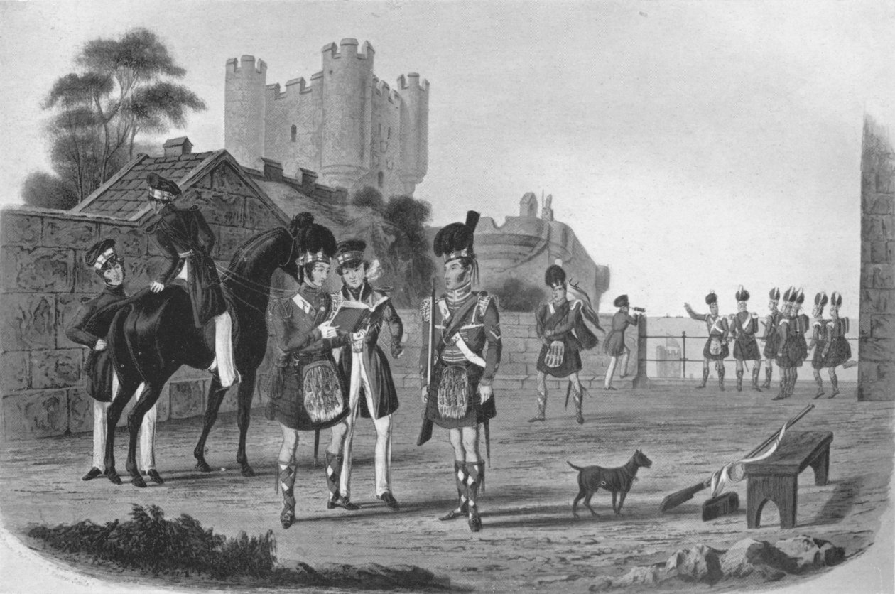 92º Highlanders Um ilustre estranho à vista, 1839-1845 1909 de Richard Gibson Reeve