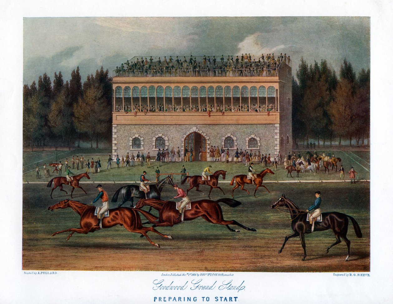 Goodwood Grand Stand, Preparando-se para Começar, 1836. de Richard Gibson Reeve