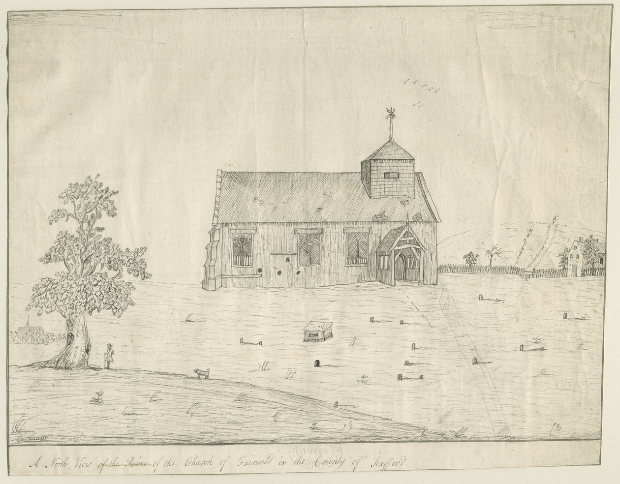 Igreja de despedida: desenho a caneta, nd [?final do século XVIII] (desenho) de Richard Greene