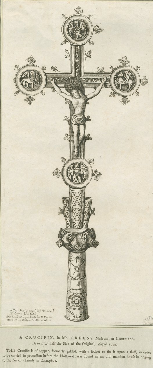 Lichfield - Crucifix: gravura, agosto de 1782 (impressão) de Richard Greene