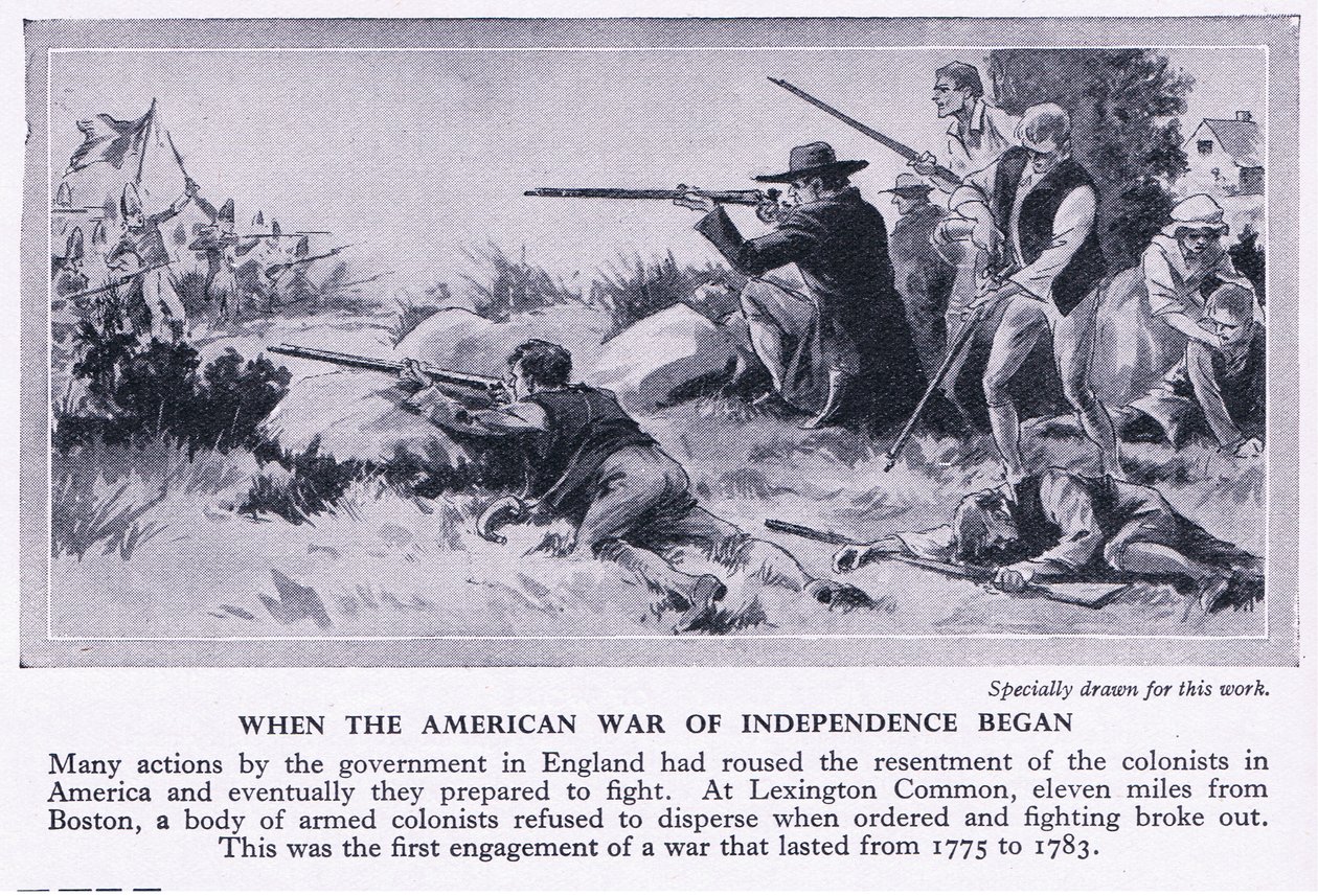 Quando a Guerra da Independência Americana começou em 1775 DC, c.1950 de Richard Henry Brock