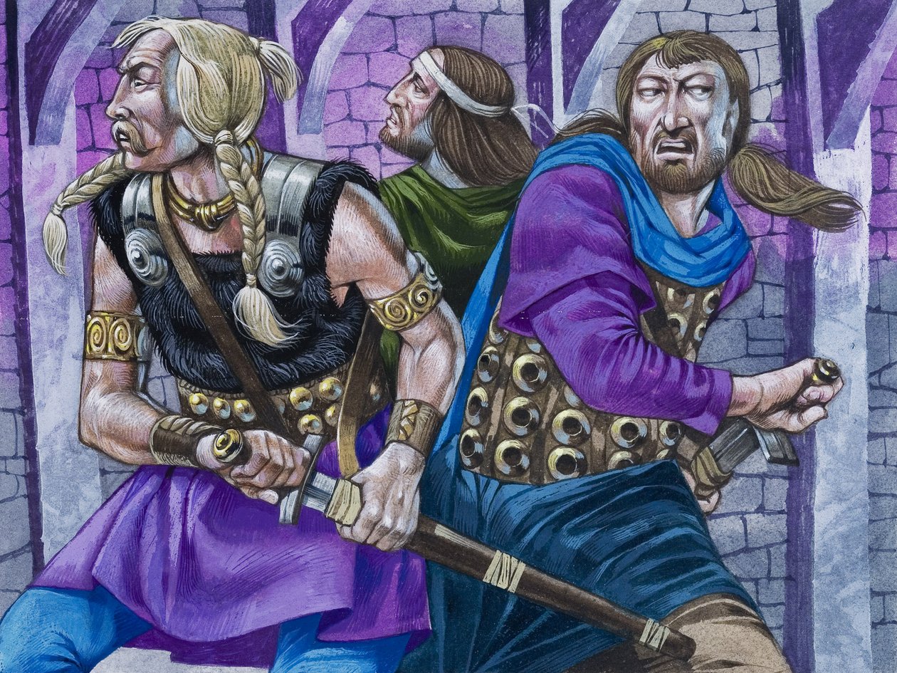 Sir Galahad, juntamente com Percival e Bors de Richard Hook