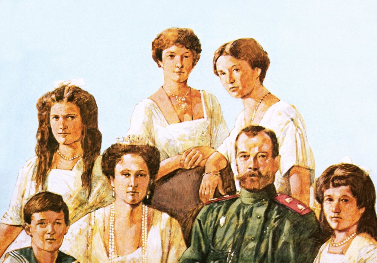 O czar Nicolau II com esta família de Richard Hook