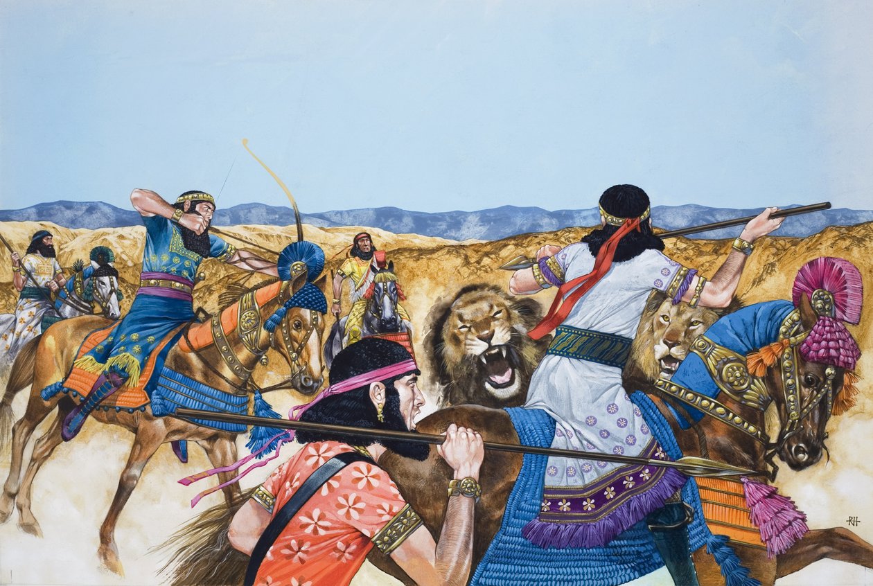 Guerreiros (guache sobre papel) de Richard Hook