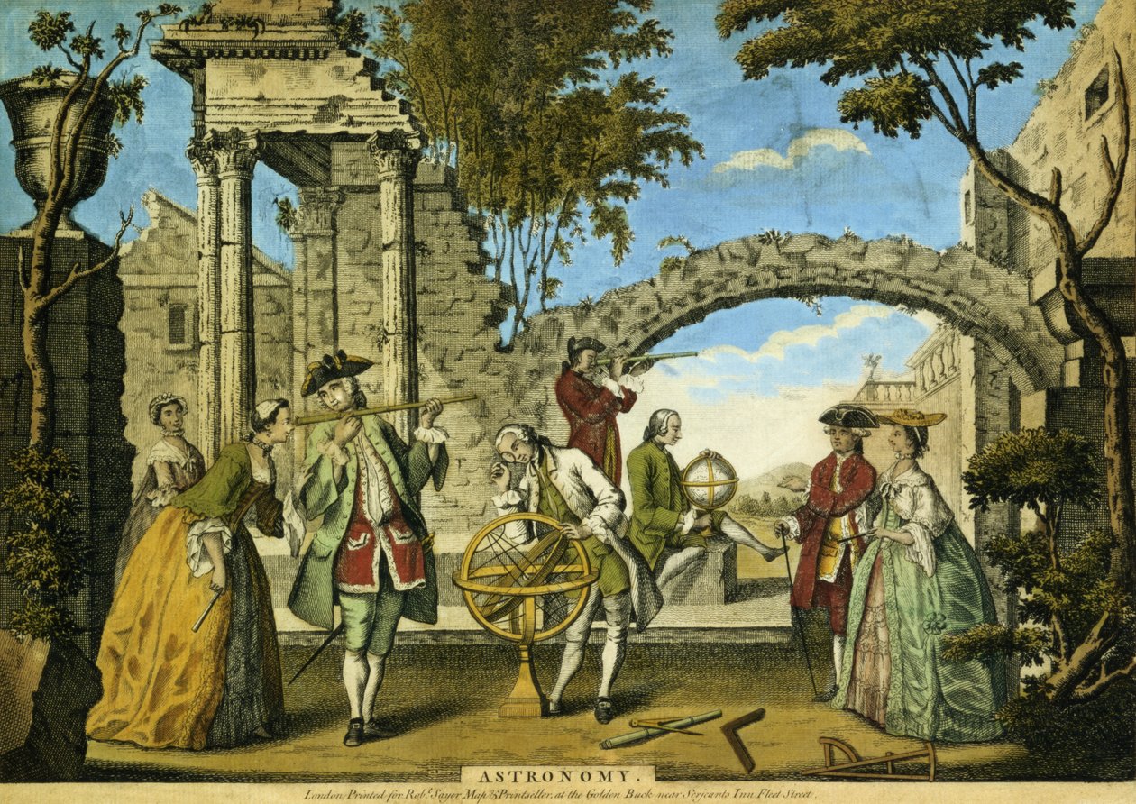 Astronomia, pub. por Robert Sayer (fl.1750-80) c.1750 (aquatinta) de Richard Houston