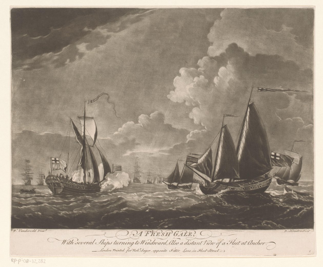Frota em um mar agitado A Fresh Gale (título no objeto) de Richard Houston