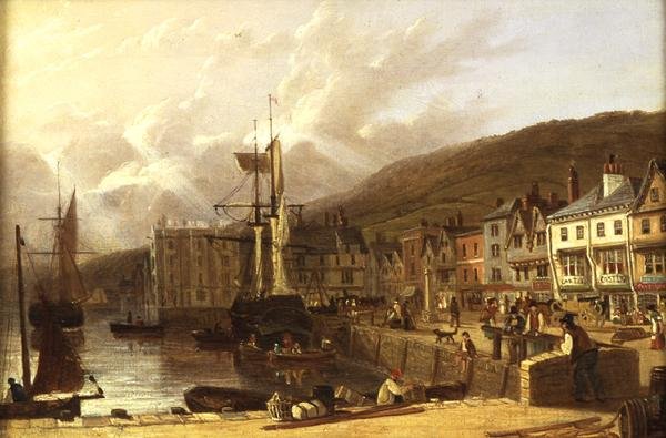 Vista de Dartmouth, Devon (óleo sobre tela) de Richard Hume Lancaster