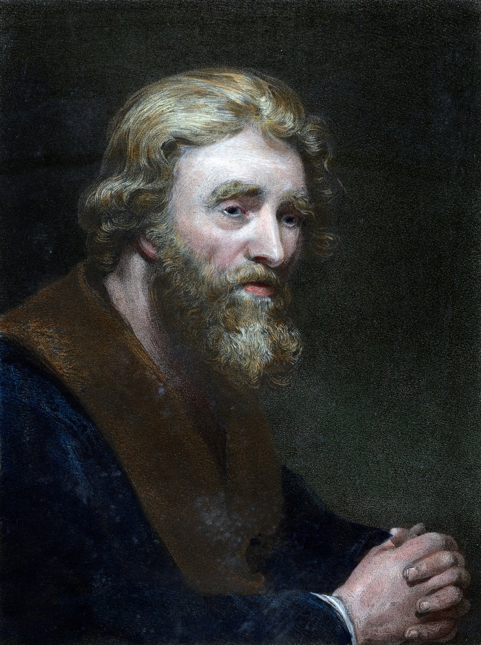 Retrato de um homem barbudo, do século XIX. de Richard James Lane