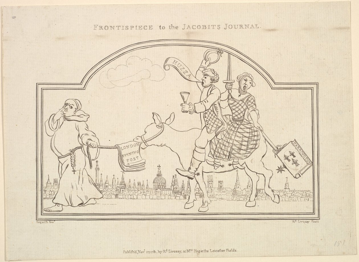 Frontispício do The Jacobites Journal, 27 de novembro de 1781. de Richard Livesay