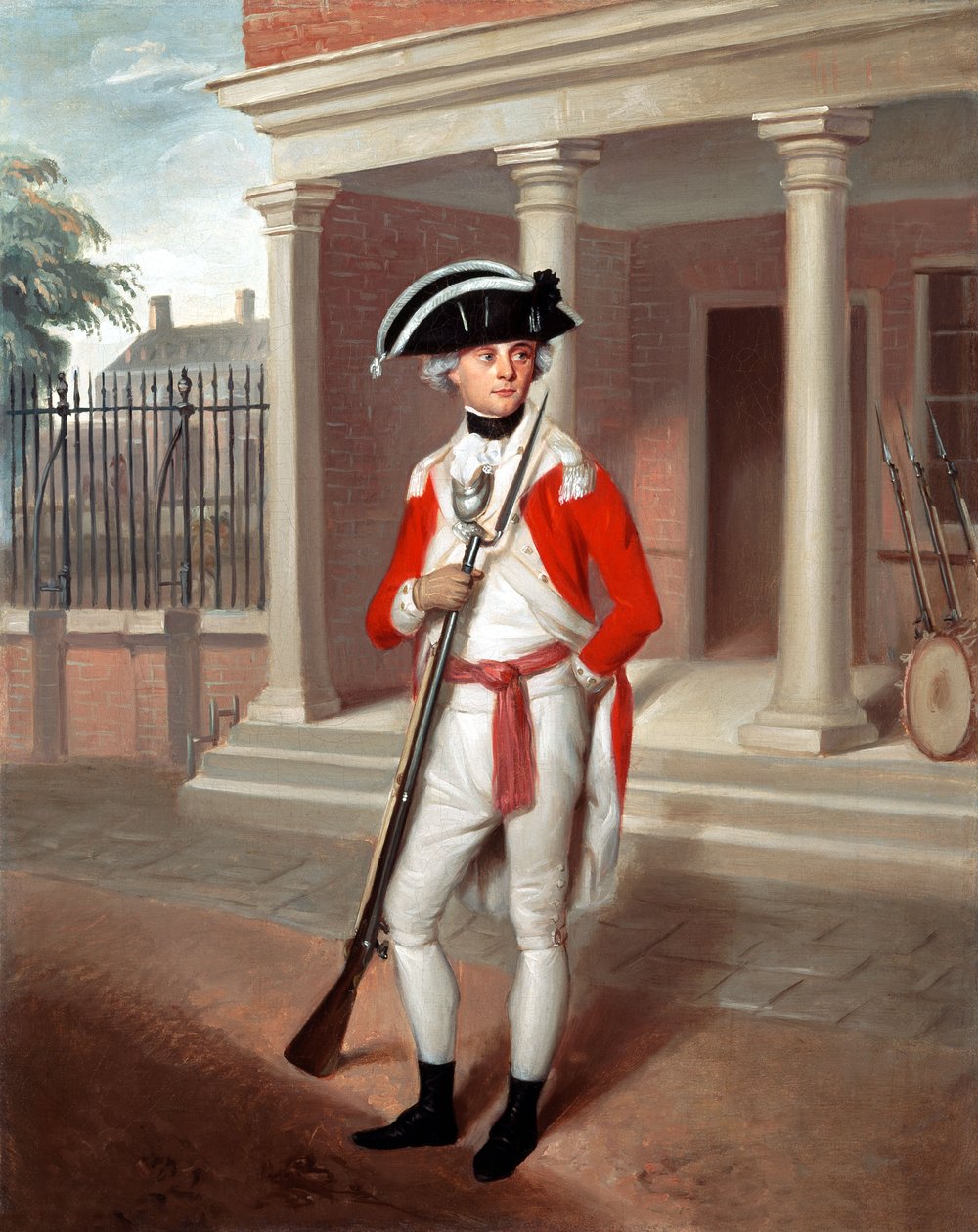 Tenente George Belson, Corpo de Fuzileiros, Chatham, c.1780 (óleo sobre tela) de Richard Livesay