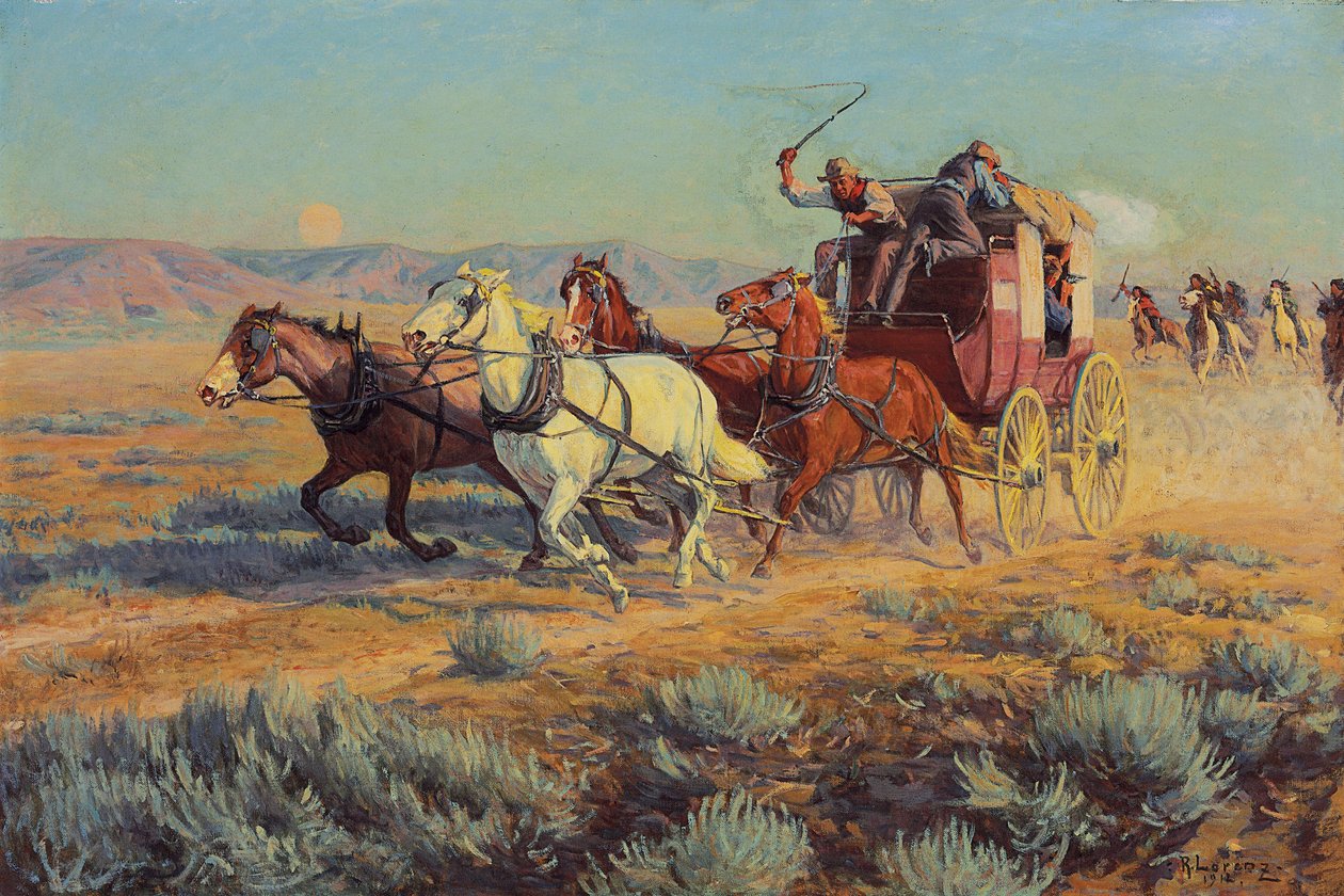 Diligência perseguida pelos índios montados, 1912 de Richard Lorenz