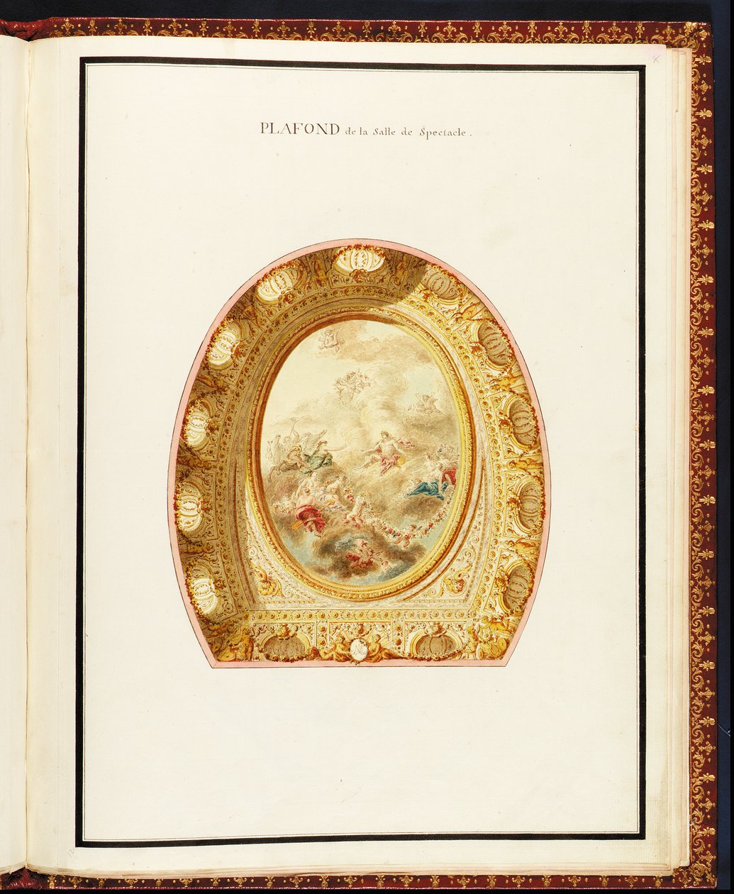 Teto do auditório, do Recueil des Plans du Petit Trianon de Richard Mique (1728-94) de Richard Mique