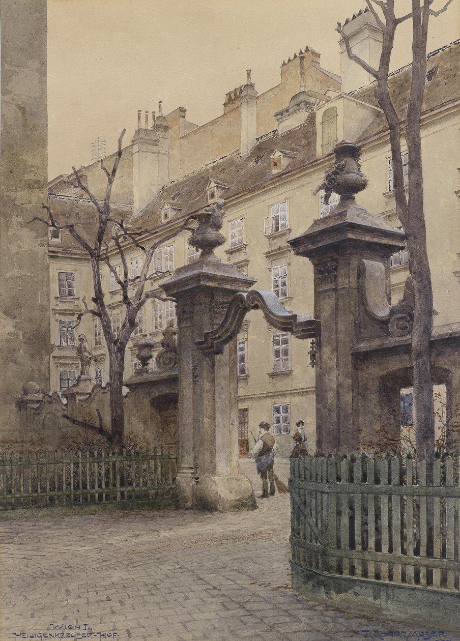 O Heiligenkreuzerhof em Viena de Richard Moser