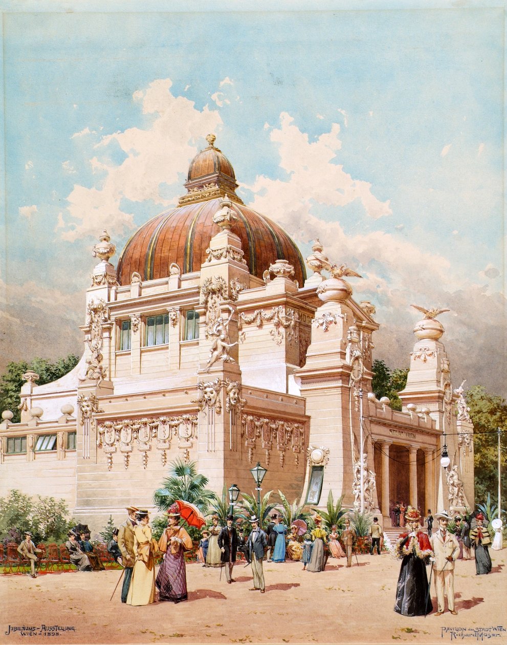 A Exposição do Jubileu em Viena 1898: Pavilhão da Cidade de Viena de Richard Moser