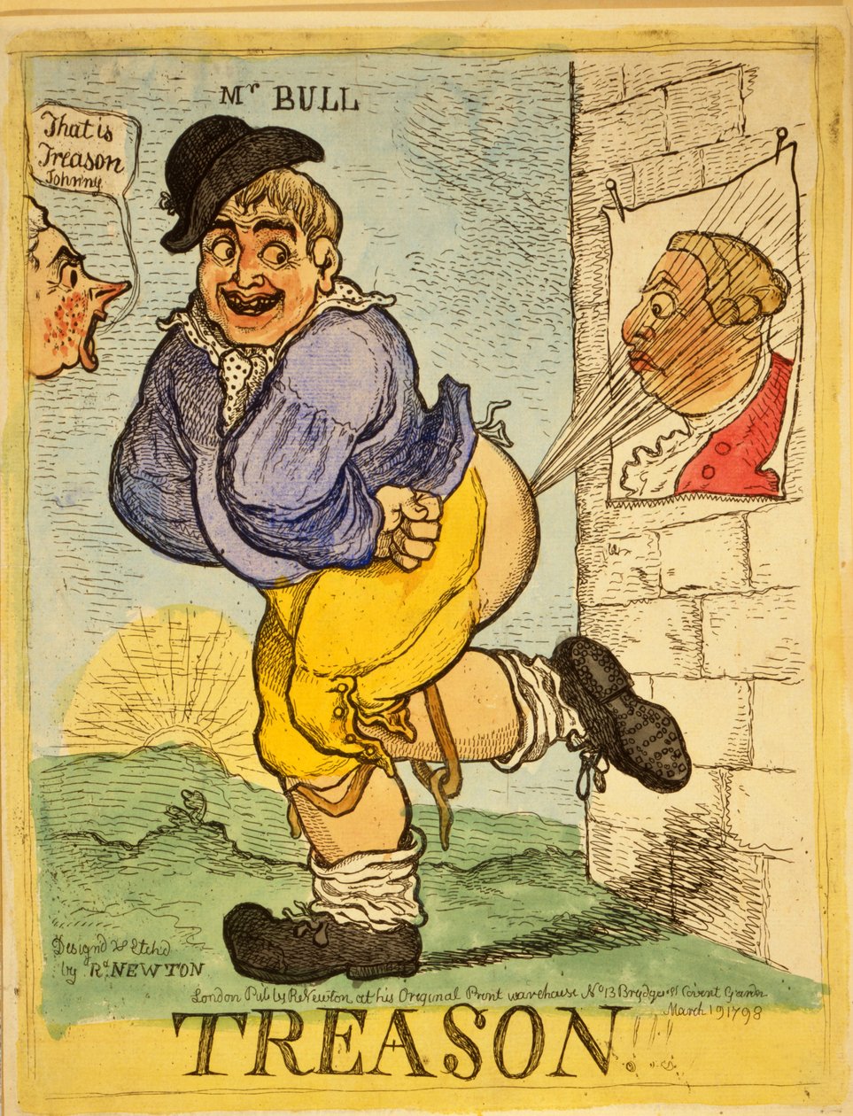 Traição, 1798 (gravura colorida à mão) de Richard Newton