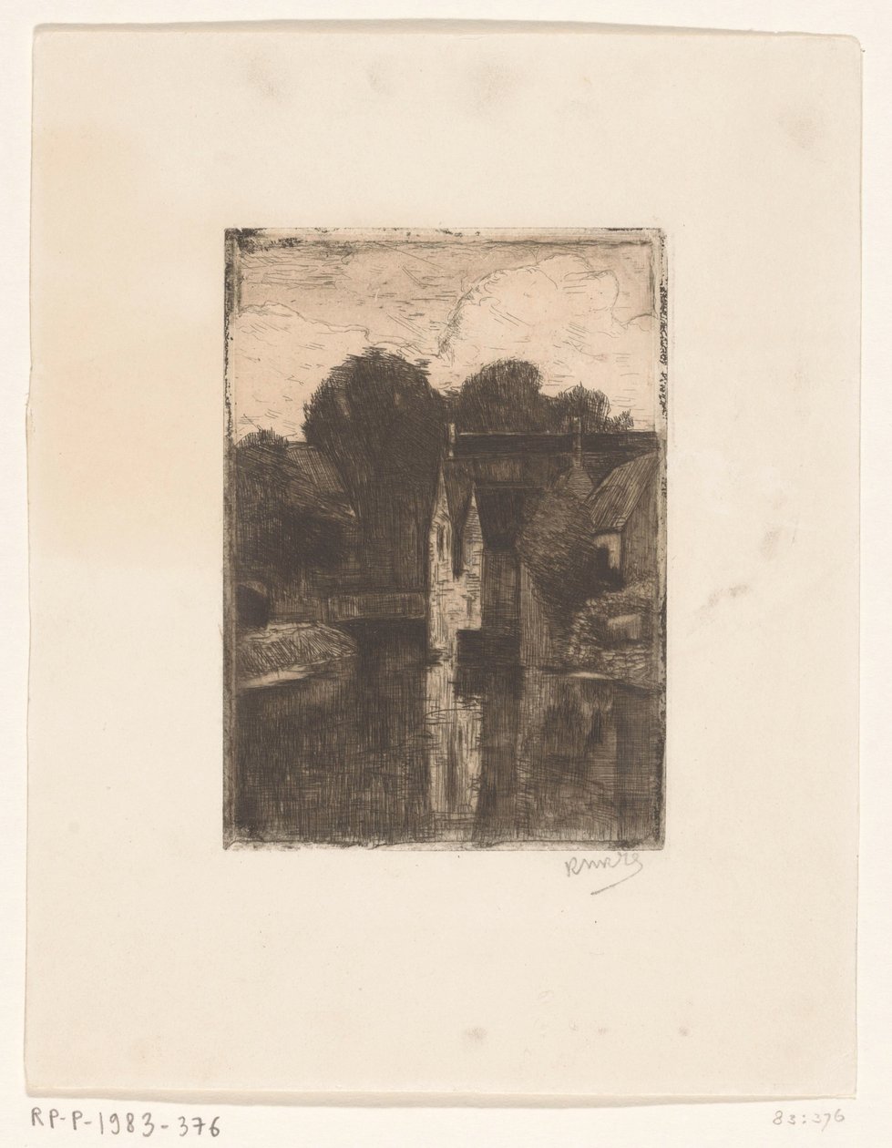 Casas junto à água de Richard Nicolaüs Roland Holst (signed by artist)