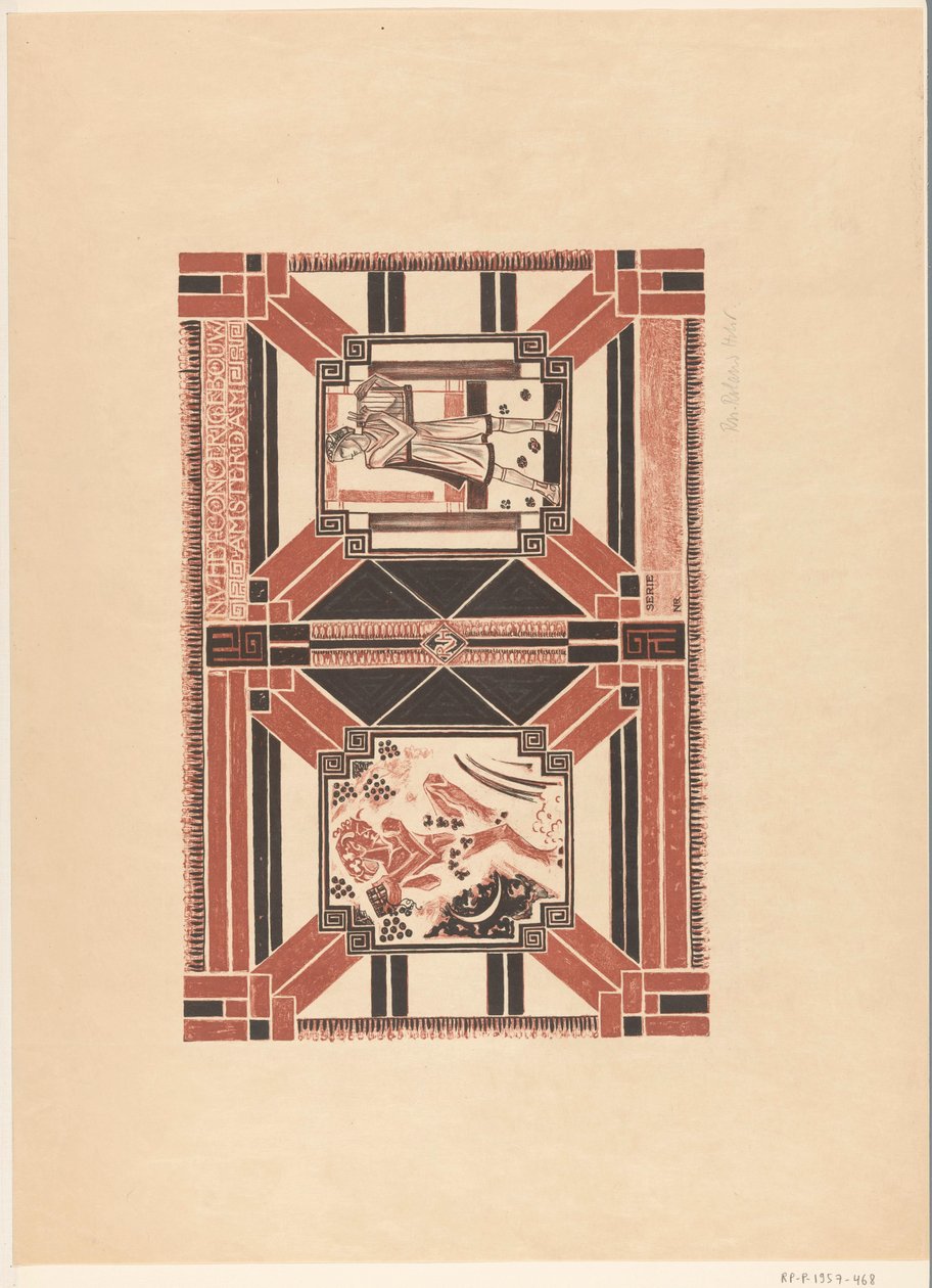 Desenho da capa para: Concertgebouw programa de Amesterdão de Richard Nicolaüs Roland Holst (signed by artist)