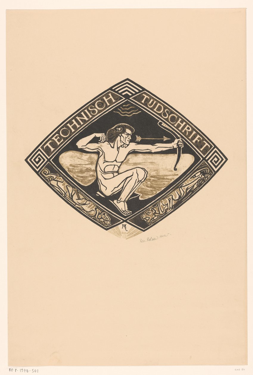 Design de capa para: Revista Técnica, 1914 de Richard Nicolaüs Roland Holst (signed by artist)