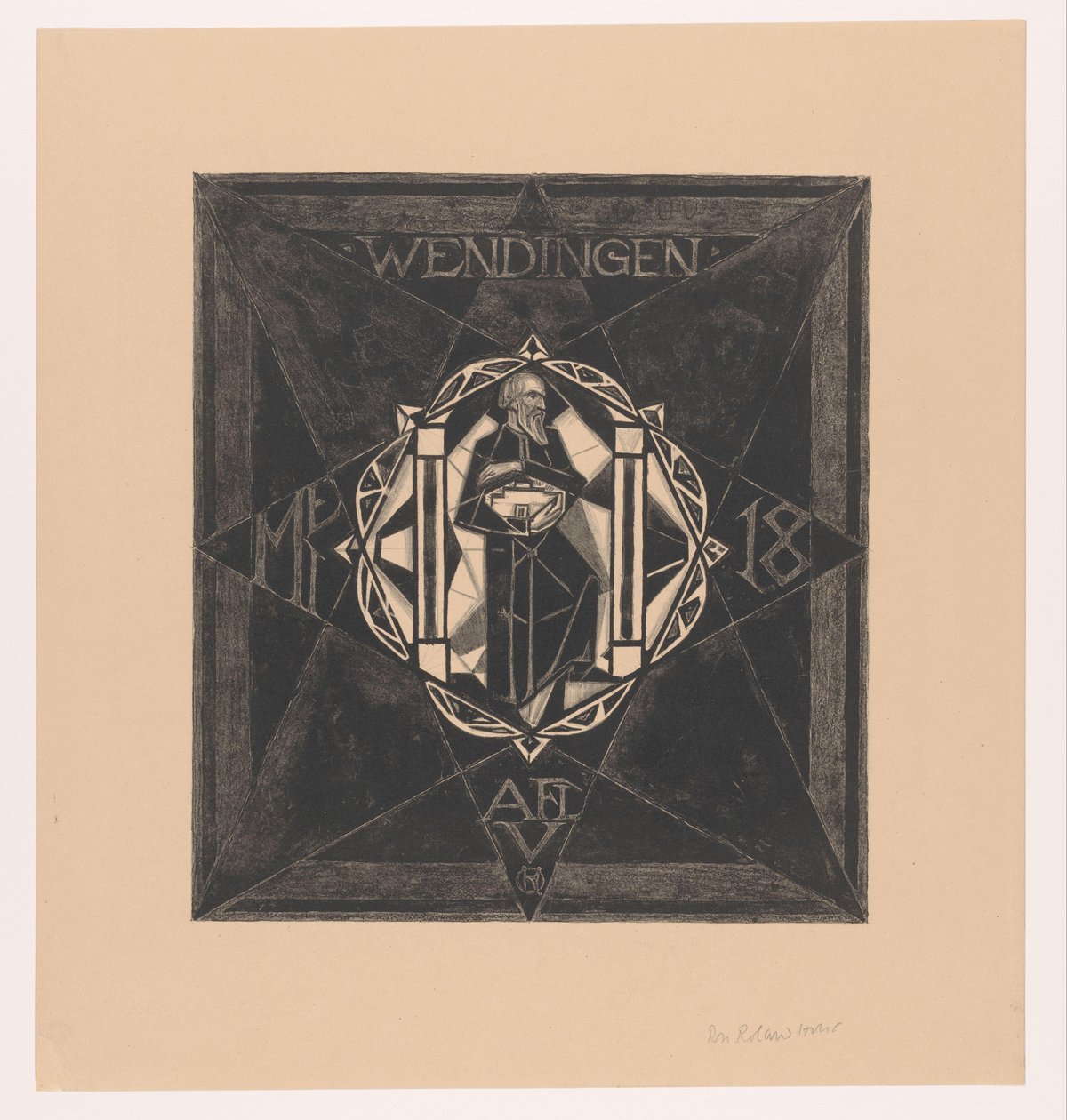Desenho da capa para: Twists, 1918 de Richard Nicolaüs Roland Holst (signed by artist)