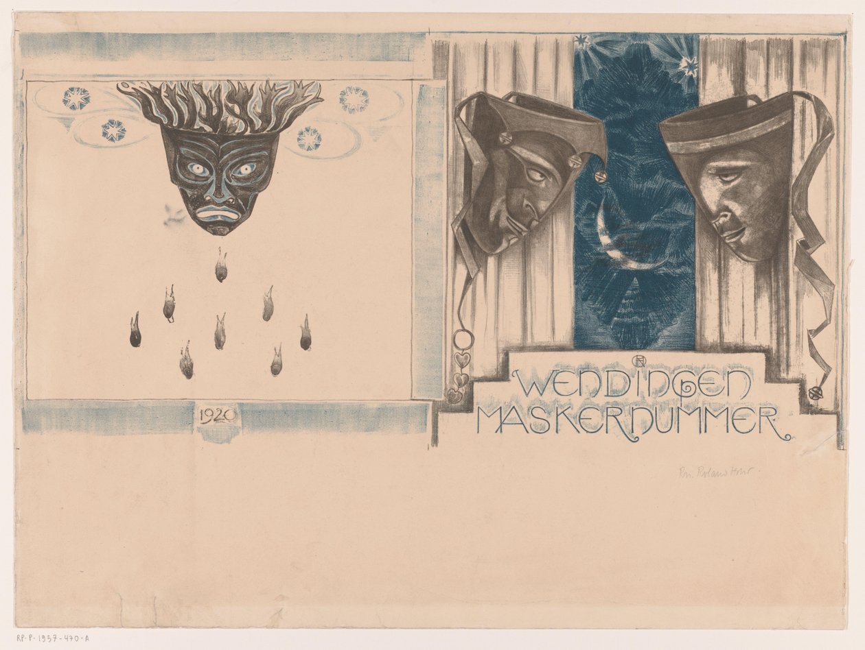 Desenho da capa para: Twists, edição Máscara, 1920 de Richard Nicolaüs Roland Holst (signed by artist)