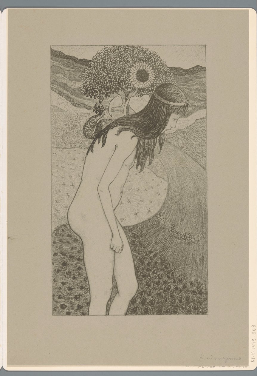 Criança com pavão (título no objeto) de Richard Nicolaüs Roland Holst