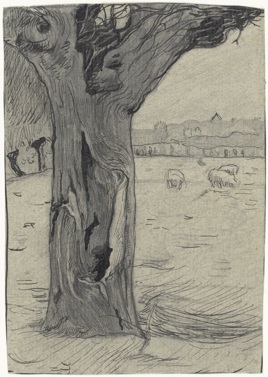 Salgueiro em uma paisagem de prado de Richard Nicolaüs Roland Holst