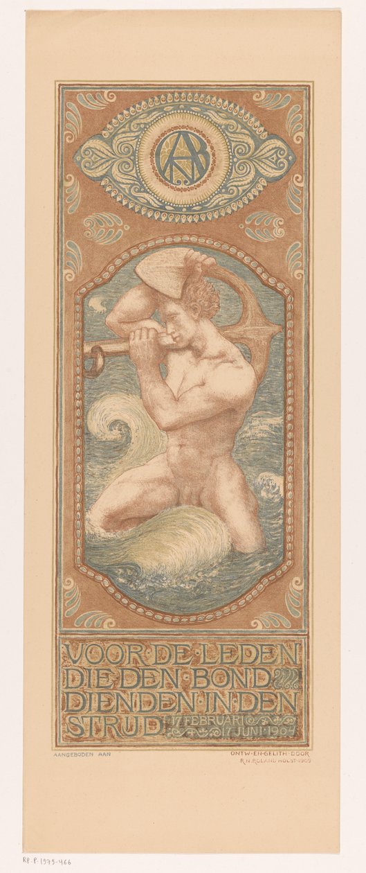 Homem carregando uma âncora em seus ombros de Richard Nicolaüs Roland Holst