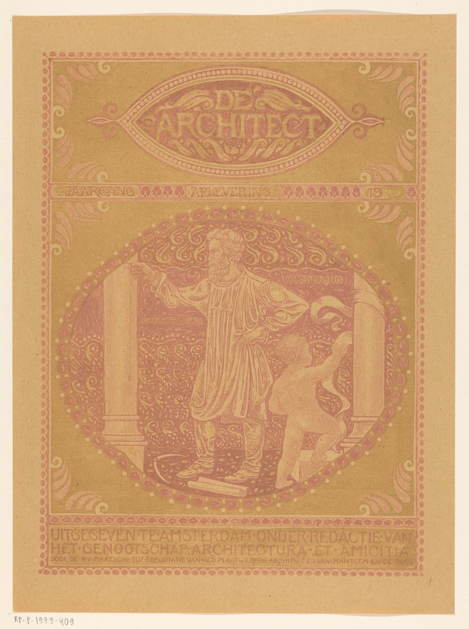 Design da capa para: De Architect, 1911 de Richard Nicolaüs Roland Holst
