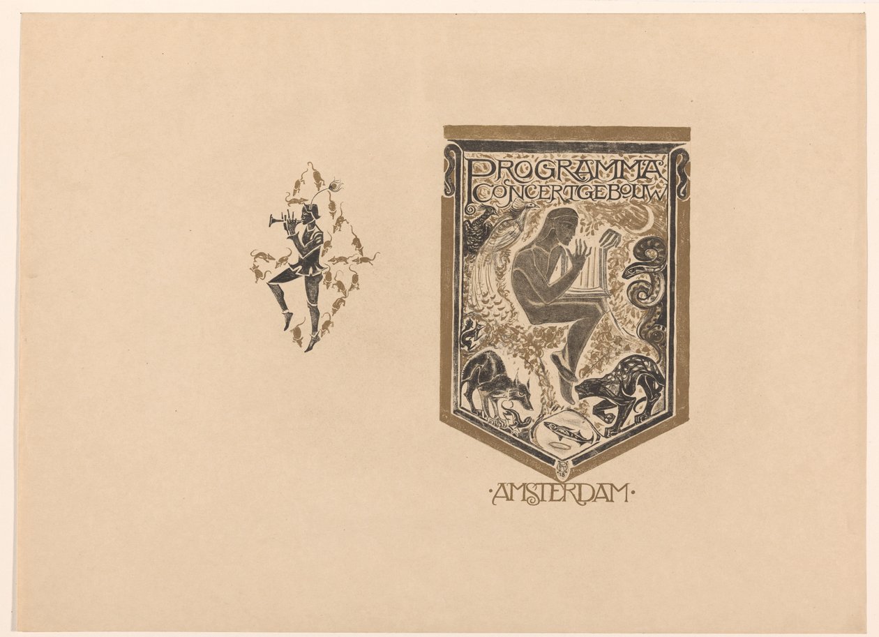 Desenho da capa para: Concertgebouw programa de Amesterdão de Richard Nicolaüs Roland Holst