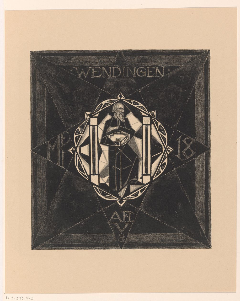 Desenho da capa para: Twists, 1918 de Richard Nicolaüs Roland Holst
