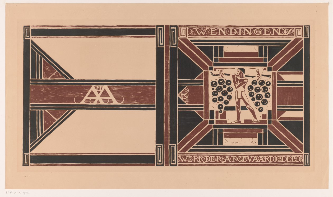 Design da capa para: Weendingen, 1921 Trabalho dos membros delegados (título no objeto) de Richard Nicolaüs Roland Holst