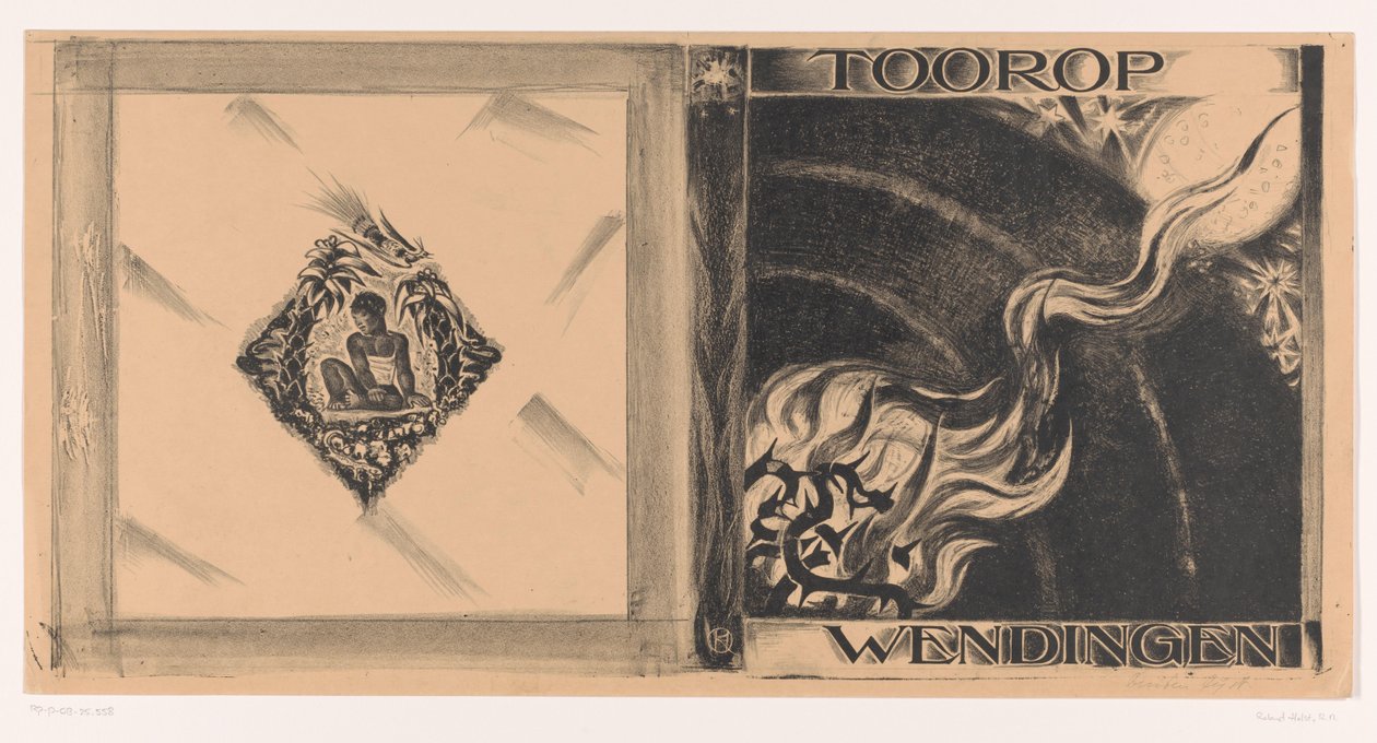 Desenho da capa para: Wendingen, edição Toorop, 1928 de Richard Nicolaüs Roland Holst