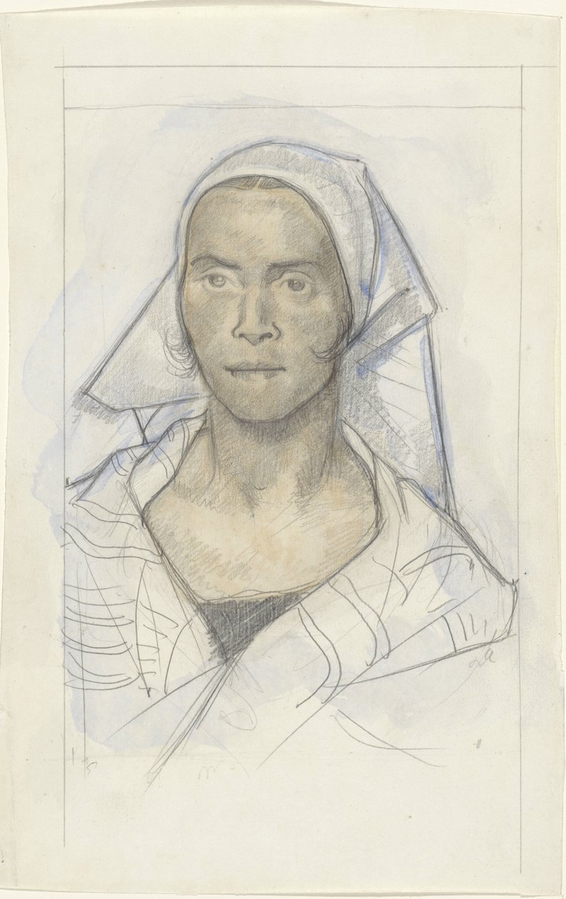 Retrato de uma mulher com véu de cabeça de Richard Nicolaüs Roland Holst