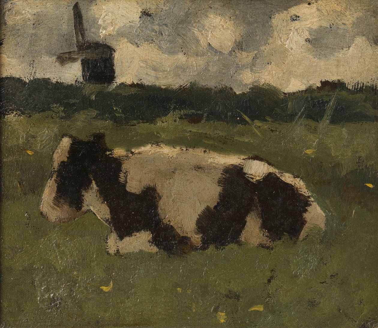 Vaca descansando com um moinho de Richard Nicolaüs Roland Holst