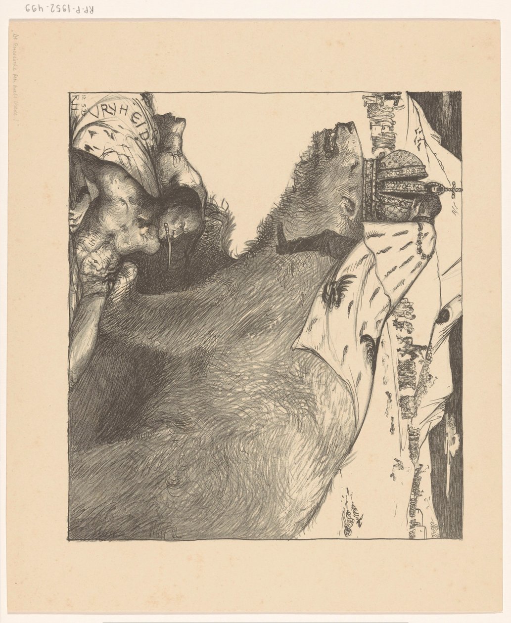 O czar Nicolau II da Rússia sobre o urso russo
O urso russo ruge de paz (título original) de Richard Nicolaüs Roland Holst