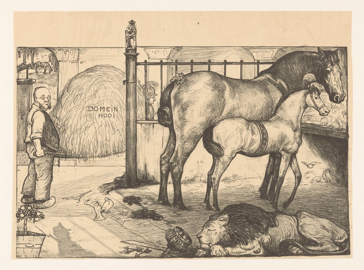 Dois cavalos num palheiro num estábulo
Na estante de feno do estado (título original) de Richard Nicolaüs Roland Holst