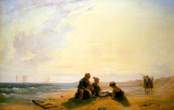 cenário costeiro francês de Richard Parkes (attr. to) Bonington